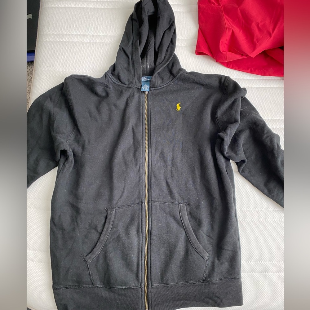 Black polo sweater hoodie
